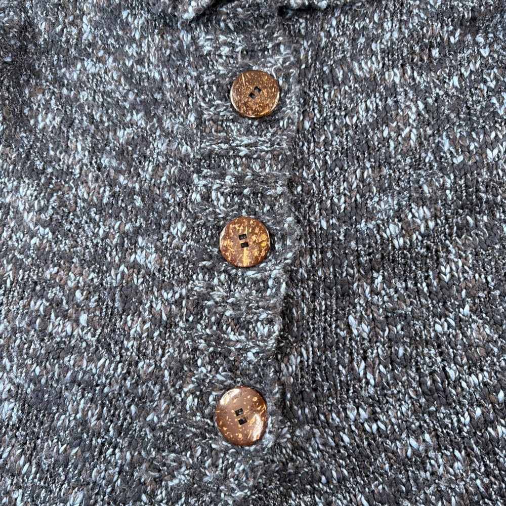 Chico's Womens Size 1 Knit Sweater Vest Blue Mohair Acrylic Long Button Front - Picture 3 of 7